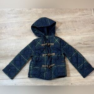 Polo Ralph Lauren Kid’s Tartan Plaid Toggle Closure Hooded Car Coat 4T